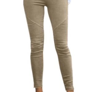 2 Pairs for the price of one ! Motorcycle Jeggings with zipper:Olive and Navy